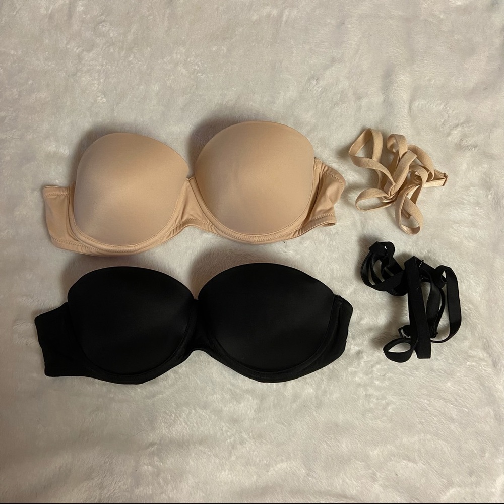 PINK Strapless Bras 34B (set of 2)